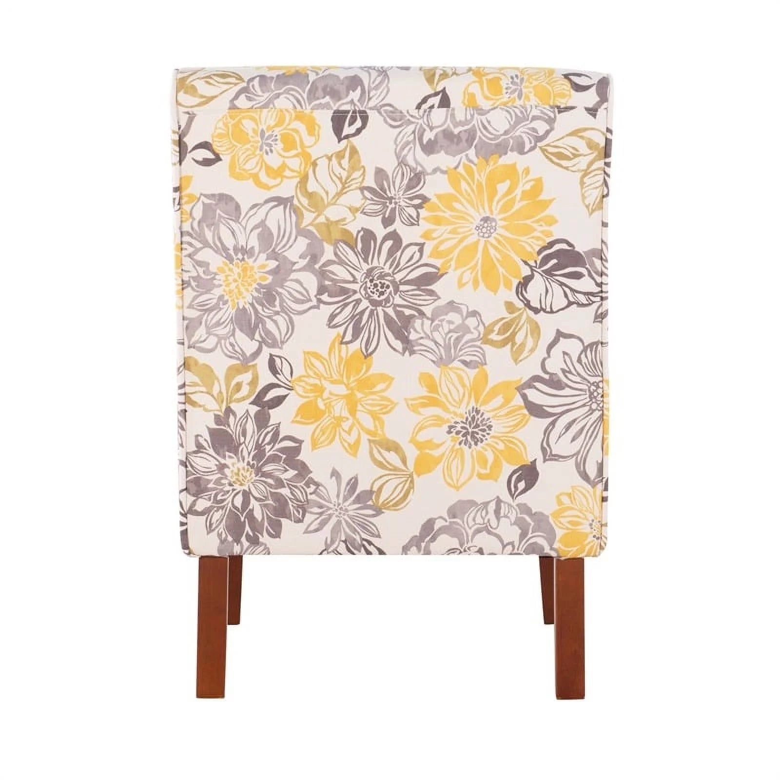 Gray Yellow Fabric Floral Accent Chair Z930916
