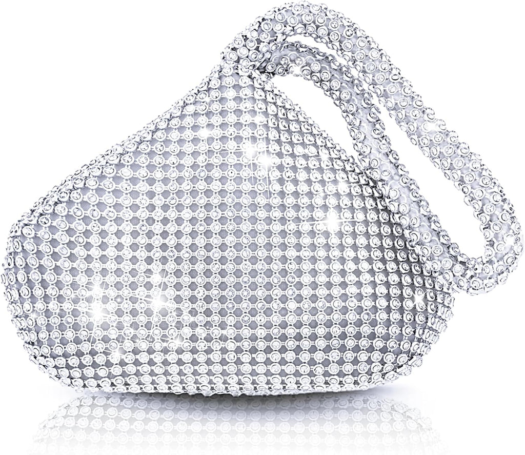 Silver Rhinestone Clutch Bag (Large) W235345