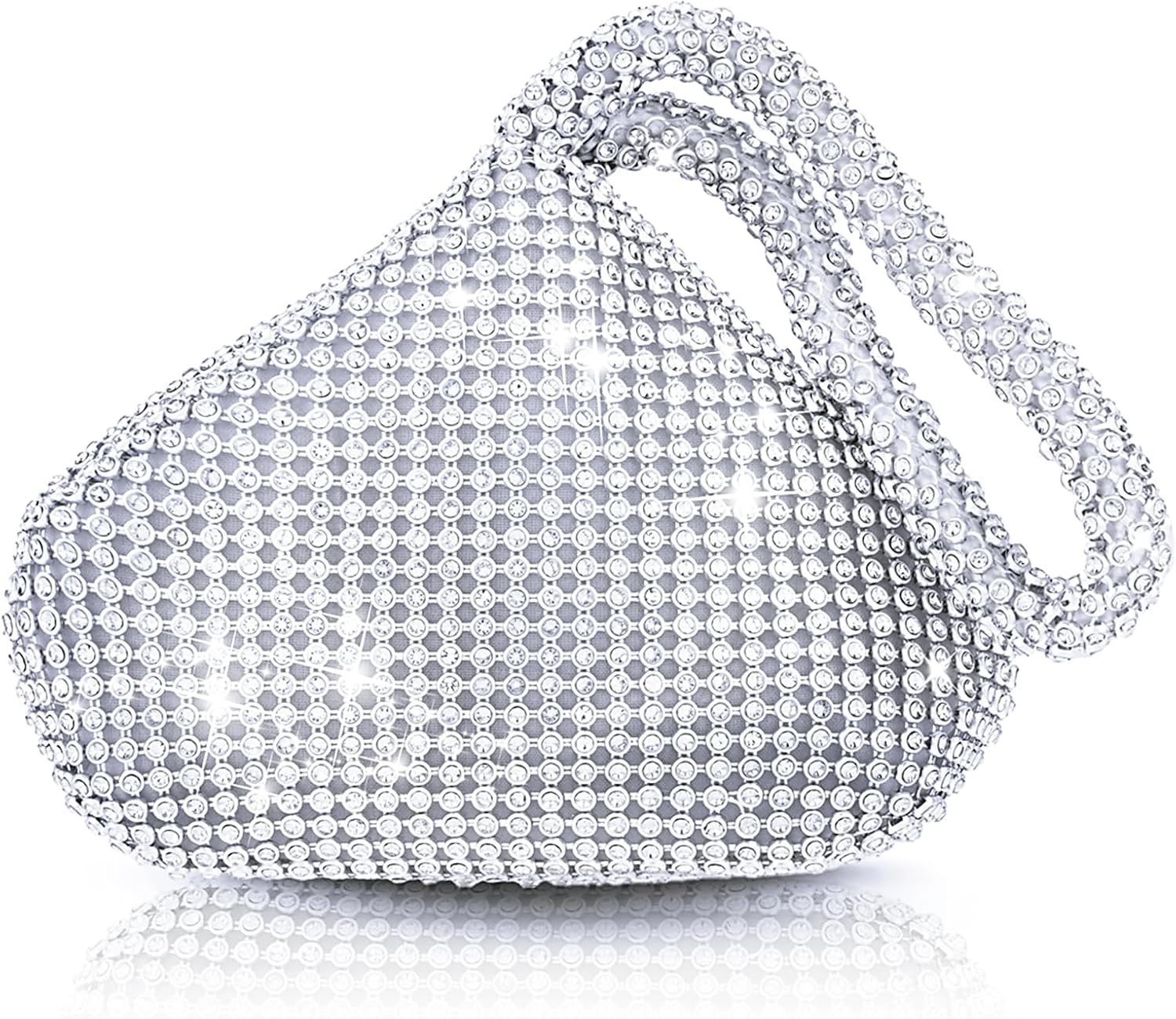 Silver Rhinestone Clutch Bag (Large) W235345