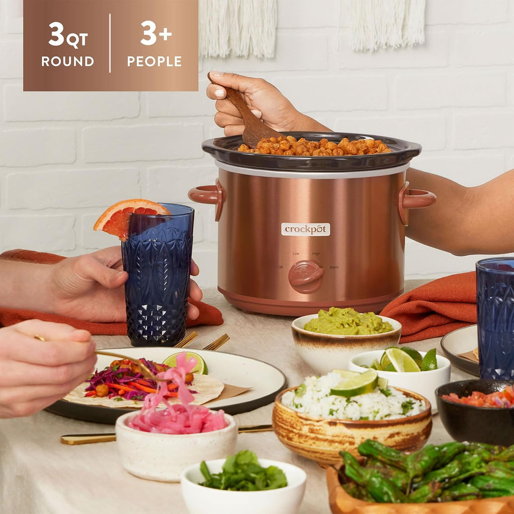 3 Quarts Manual Slow Cooker with Removable Stoneware Bowl Z76616