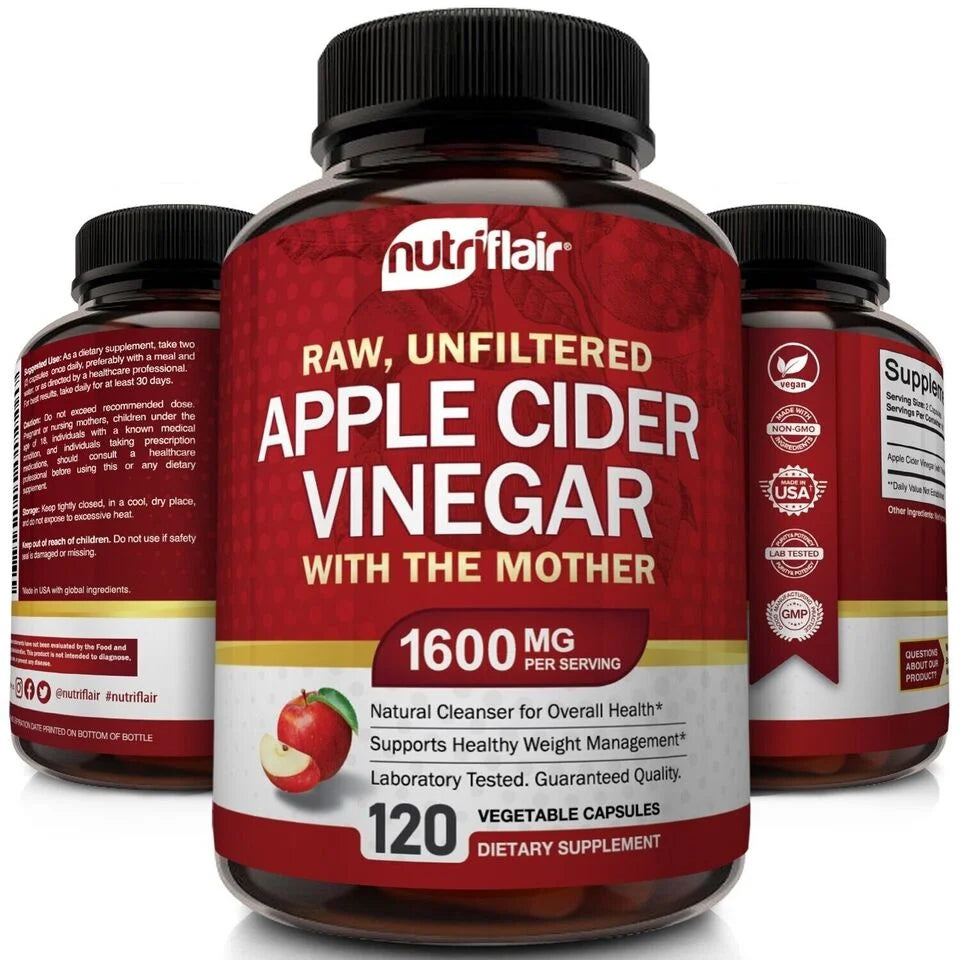1600mg 120 Capsule Apple Cider Vinegar Capsules X482