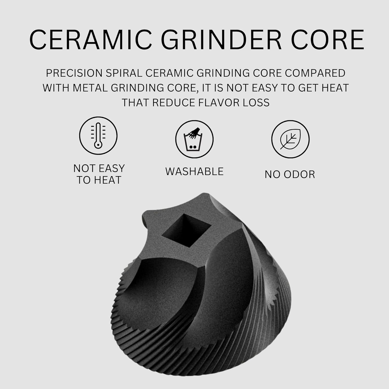 Adjustable Manual Coffee Grinder with Ceramic Burr Hand Crank Mill Black A3151