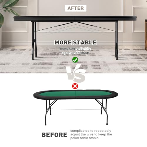84" Foldable Blackjack Poker Table with Cup Holders C70259
