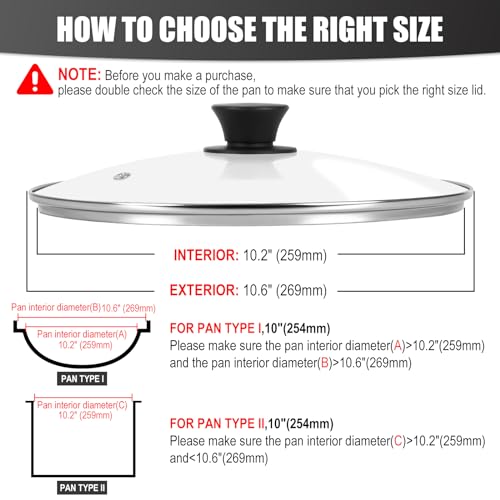 10 Inch Tempered Glass Pot Lid with Heat Resistant Handle T531179