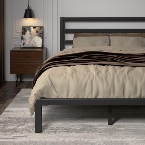 Black Full Size Metal Platform Bed Frame F565688