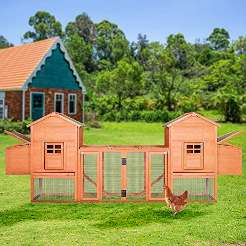 Large Metal Chicken Coop Hexagonal Walk-in Poultry Cage with Anti-UV Cover (13.1 * 8.6ft) D1196