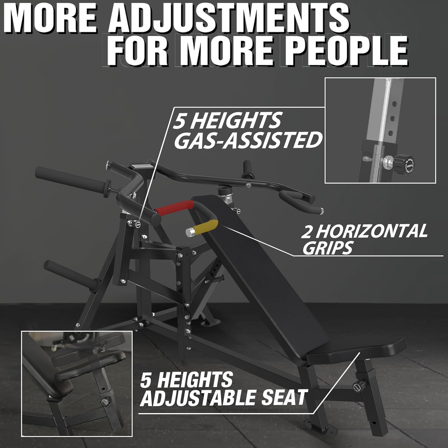 1250LBS Chest Press Machine with Independent Converging Arms, Black X30091