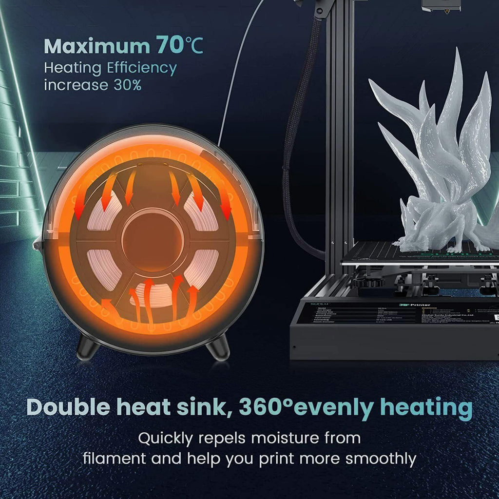 Filament Dryer Box with Fan, 360° Heating, Humidity Display, 1 Kg Spool L393