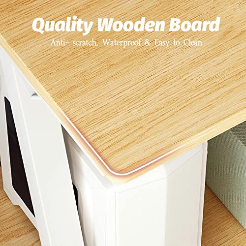 30 Inch Oak Computer Desk with Monitor Stand and Storage Shelves Y6790