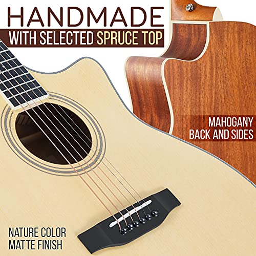 4/4 Full Size Acoustic-Electric Guitar Kit with 4-Band EQ, Spruce Mahogany B325