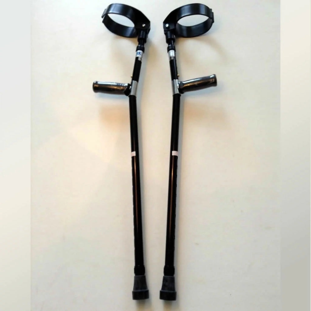 Black Forearm Crutches Size M (Pair) Lightweight Adjustable G78595