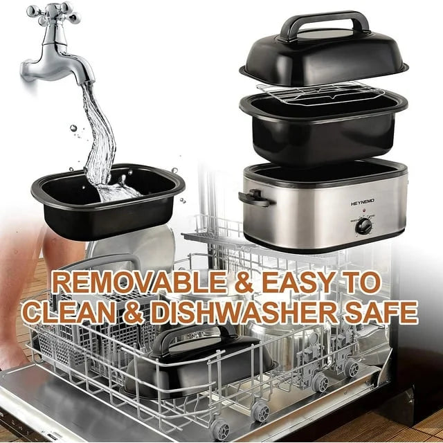 24 QT Stainless Steel Electric Roaster Oven with Self-Basting Lid F313621