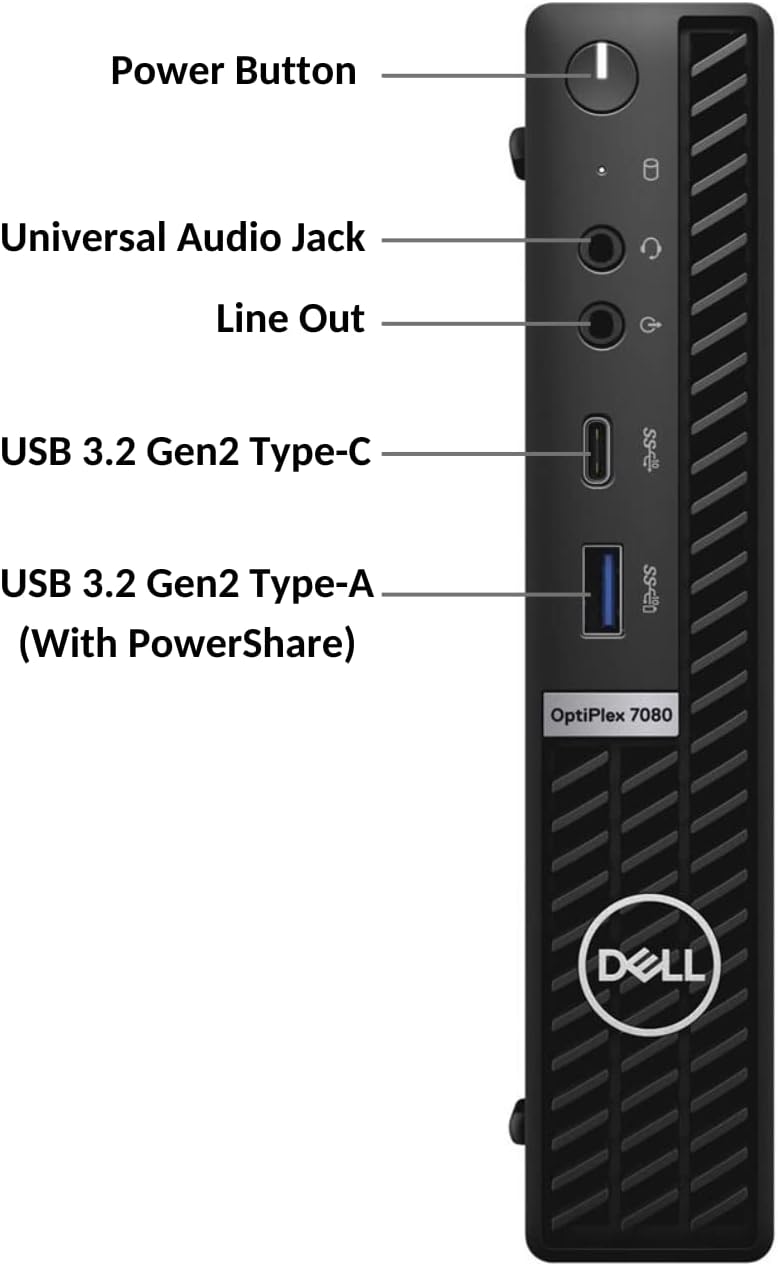 Dell OptiPlex 3080 Micro Form Factor Business Desktop, Intel Core i5-10500T, 16GB DDR4 RAM, 512GB SSD, WiFi, HDMI, Bluetooth, Windows 10 Pro B609