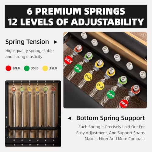 Oak Frame Foldable Wooden Pilates Reformer with Springs Jump Board Sitting Box R88241