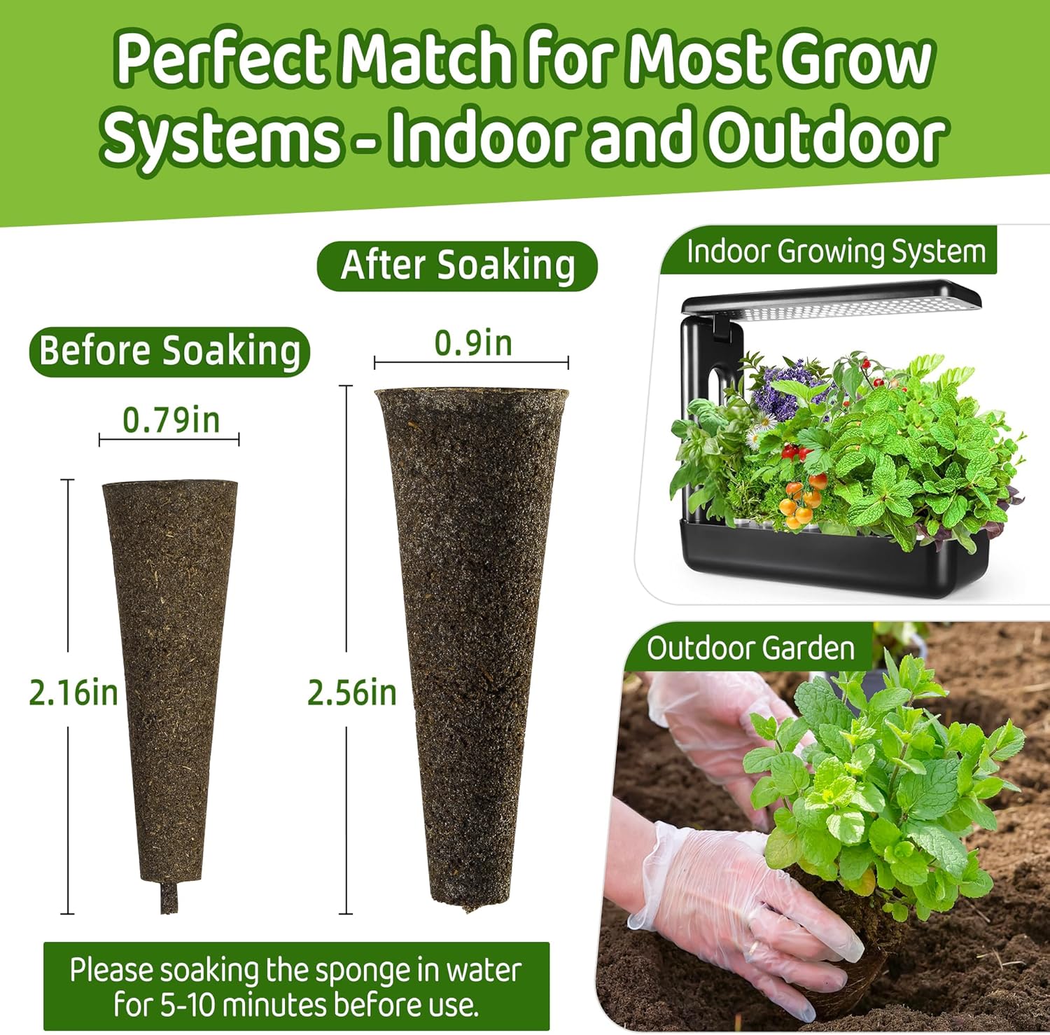 121 Pack Seed Starter Pods Kit with Grow Sponges, Pod Labels, Tweezers & Tags A788