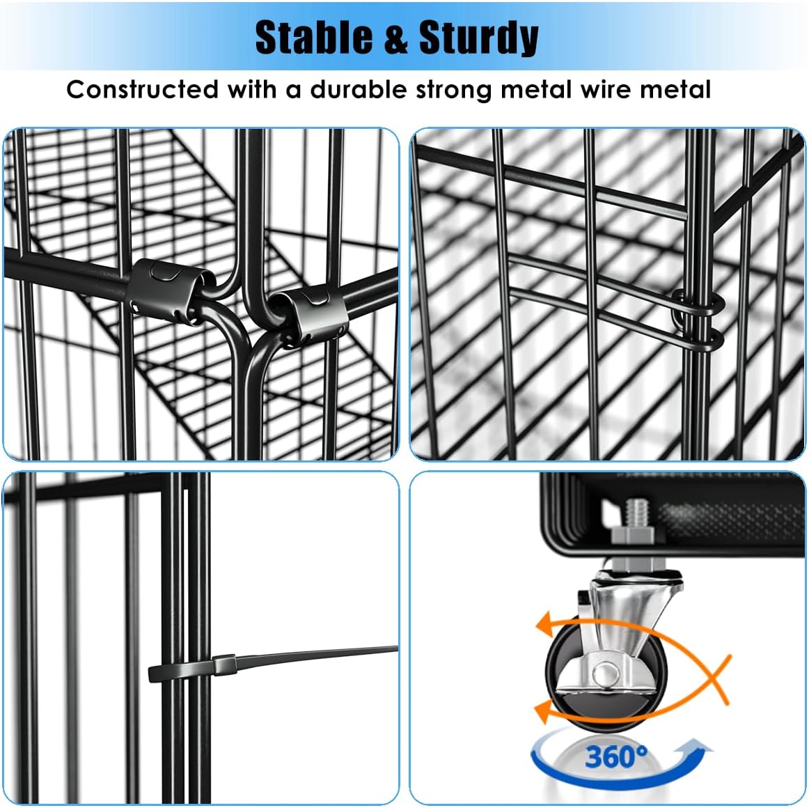 6-Tier Metal Cat Cage with 3 Doors, 36" x 22" x 72" X216