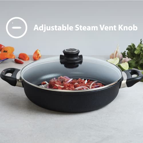 8 Inch Nonstick Diamond Coated Aluminum Frying Pan with Lid D672431