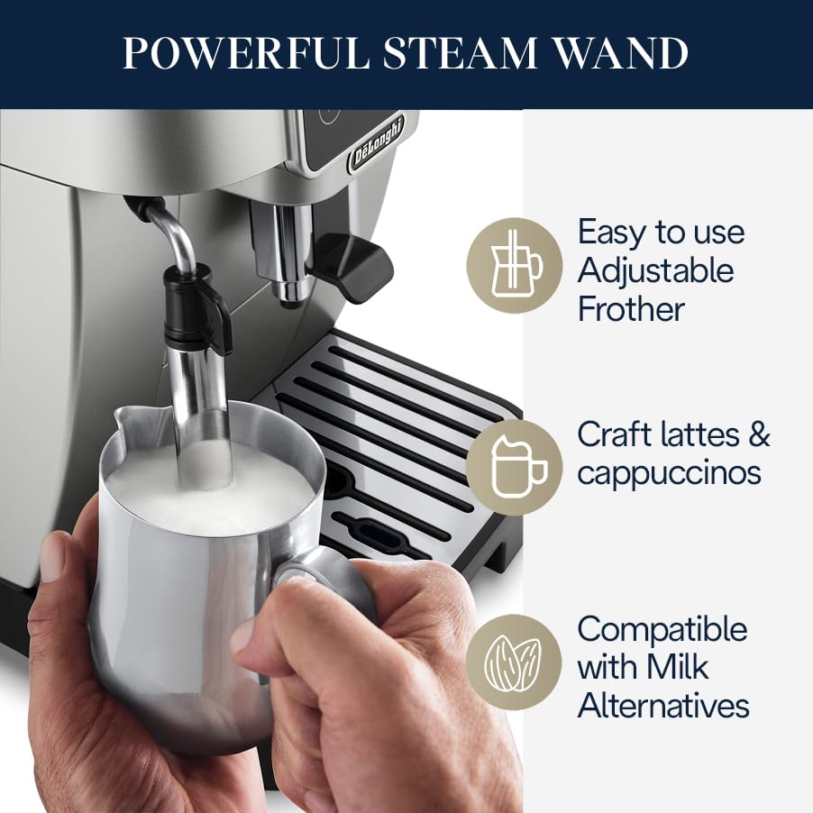 Silver Automatic Espresso & Coffee Machine with Manual Milk Frother V88153