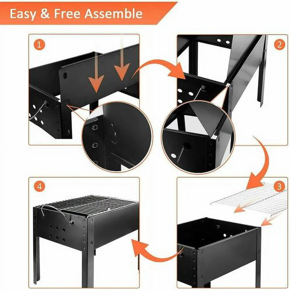 14'' Portable Charcoal Grill with Wheels H807