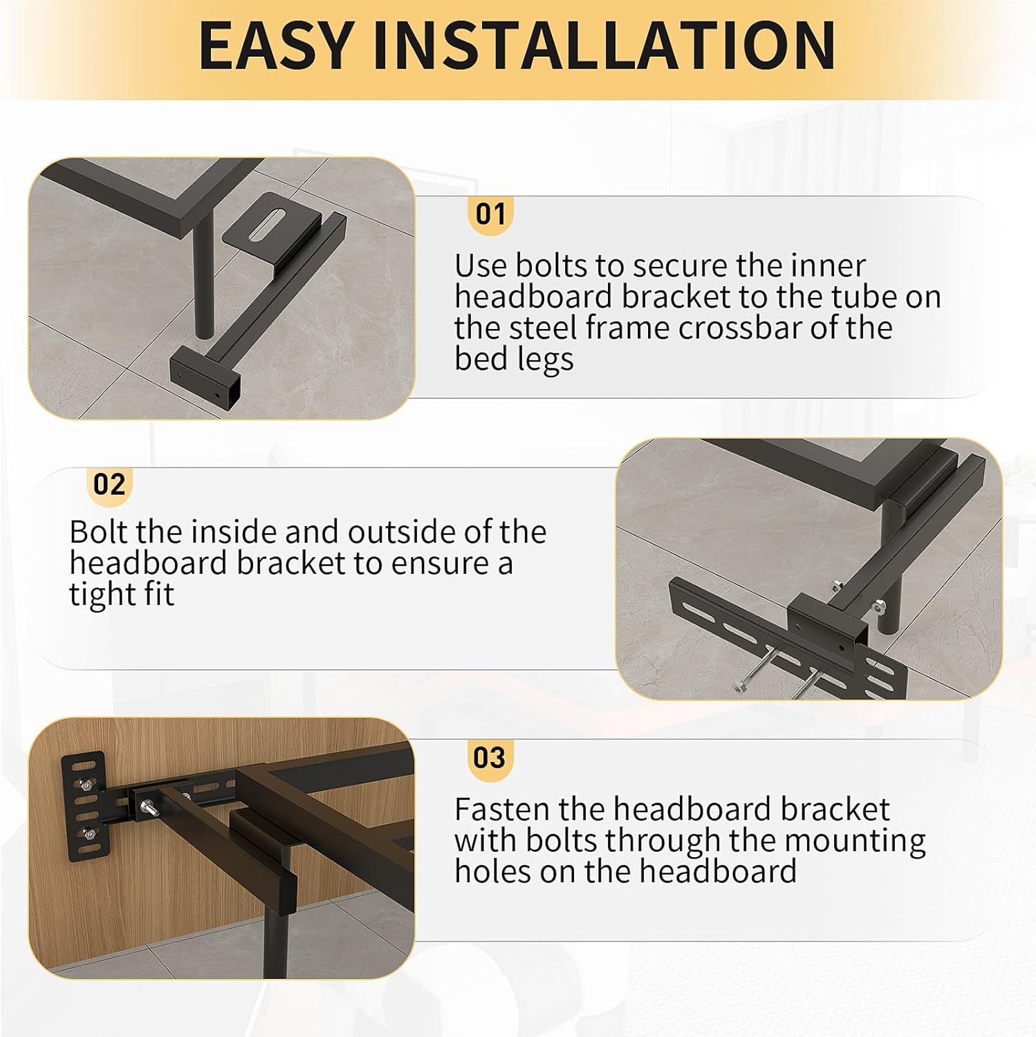 Black Headboard Brackets Y568