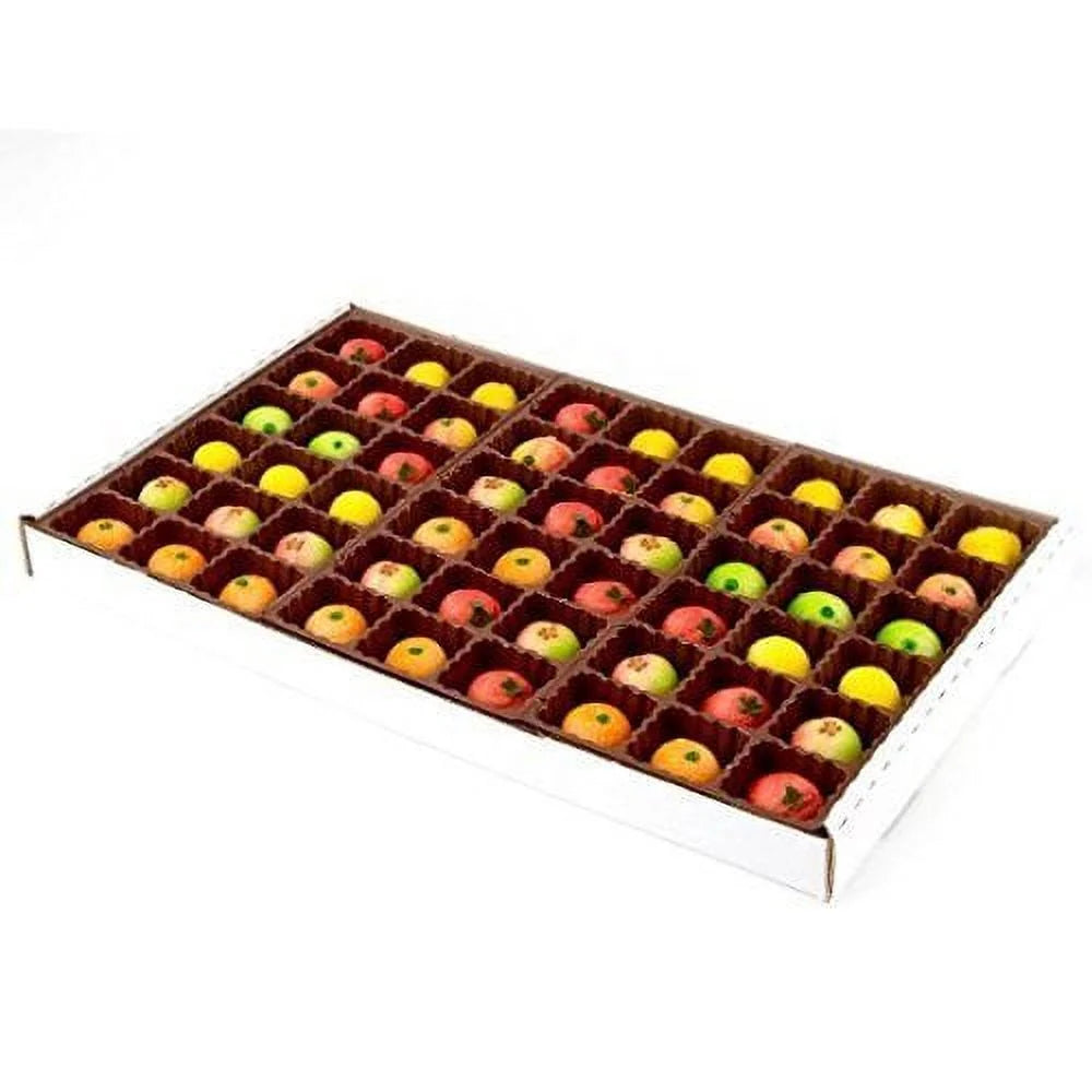54 Piece Assorted Marzipan Fruit Box Tray 25 oz W618