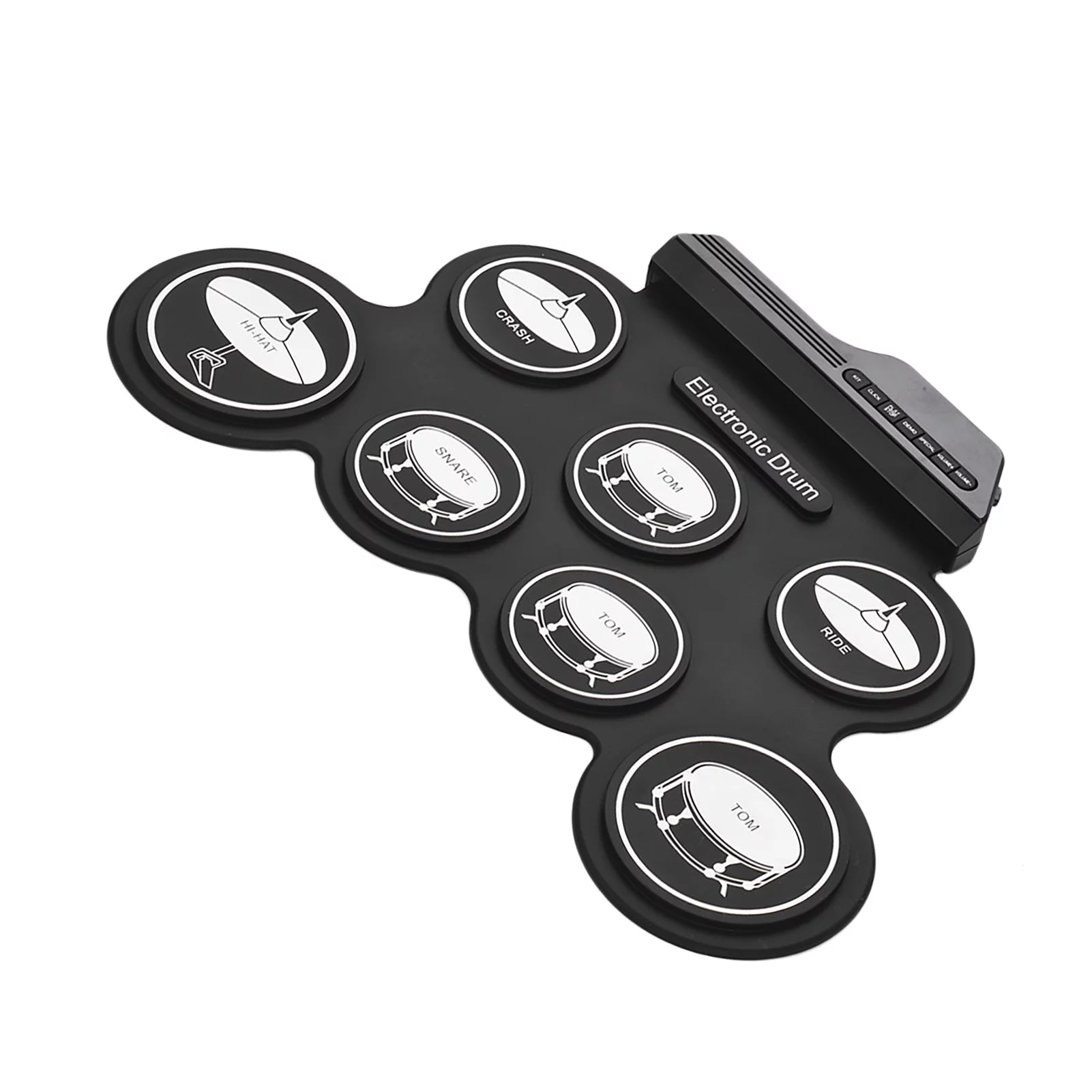 Compact USB Silicon Drum Set with 7 Drum Pads Drumsticks Foot Pedals F90767
