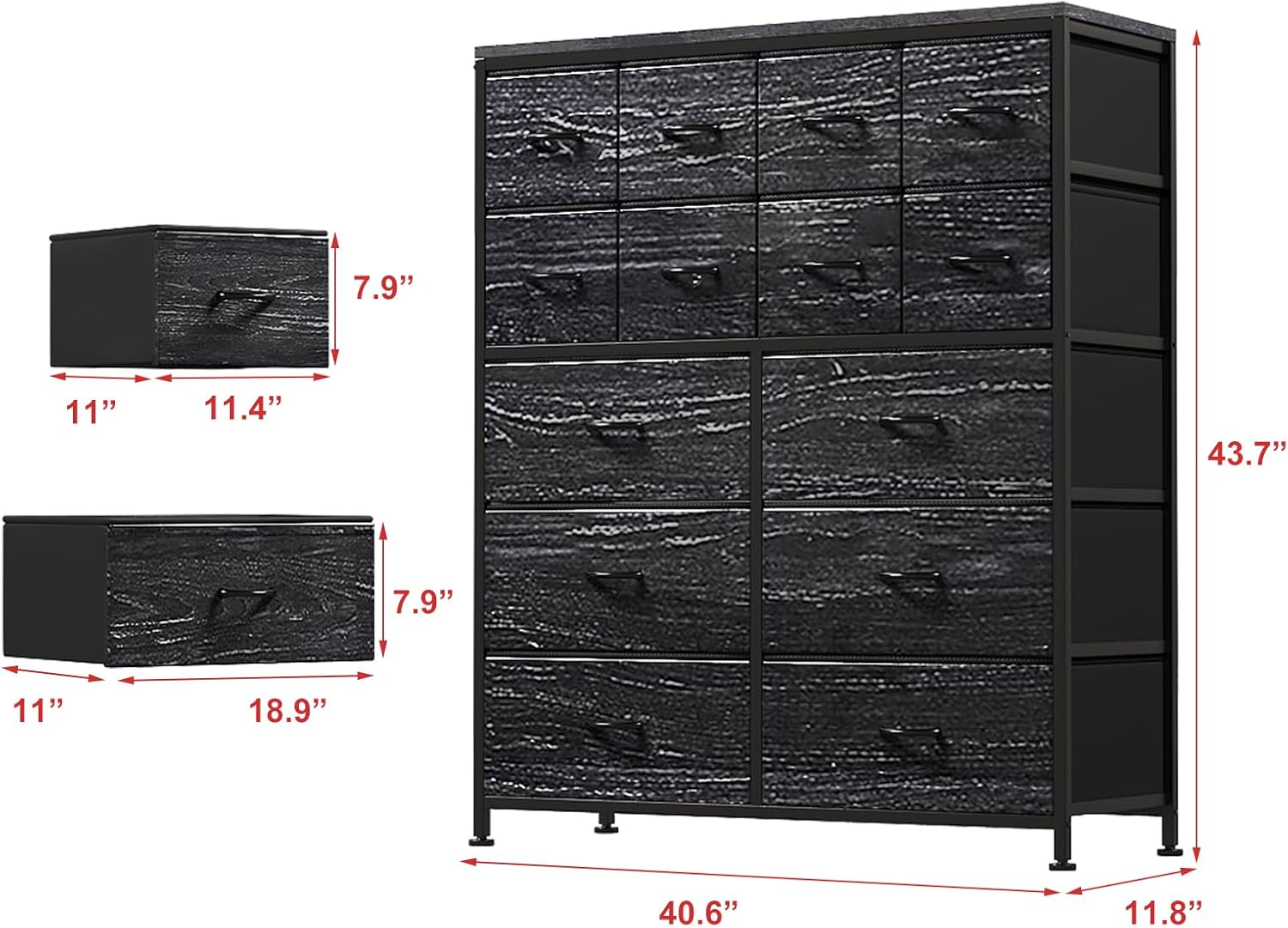 14 Drawer Tall Fabric Dresser N62875