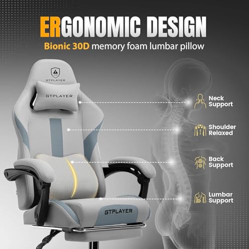 Coal-Black Gaming Chair with Foot Rest D70599