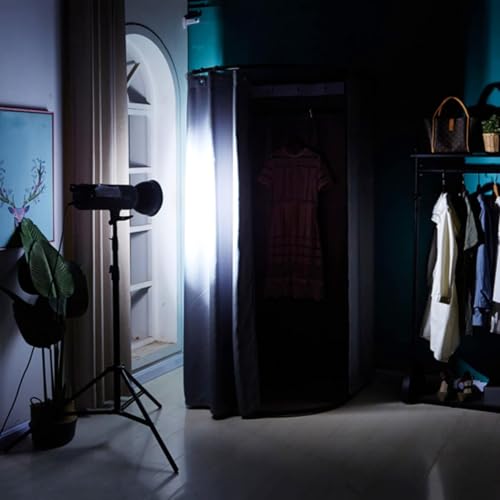 Movable Changing Room with Shading Fabric Cloth and Metal Frame (Grey, 85x85x200cm) R46568