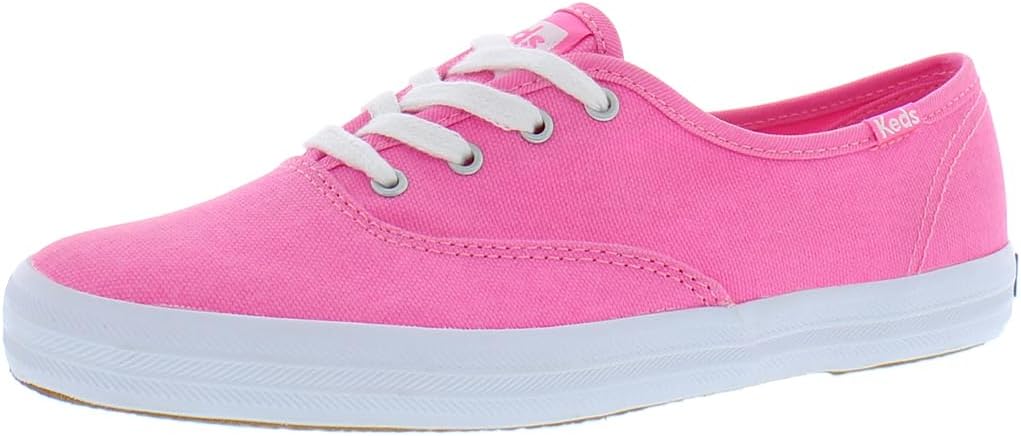 Neon Pink Canvas Lace Up Sneaker S180800
