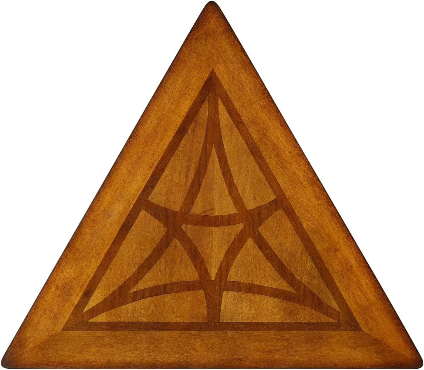 Walnut Triangle Accent Table Z5524