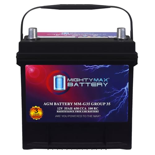 Group Size 35 12V 55Ah 100RC AGM 650 CCA Replacement Battery P294