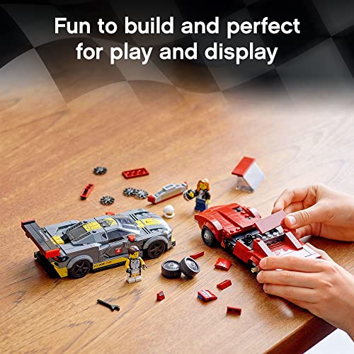 Chevrolet Corvette C8.R Race Car and 1969 Chevrolet Corvette Building Kit (512 Pieces) W2730