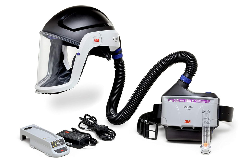 3M PAPR Respirator, Versaflo Powered Air Purifying Respirator Kit, TR-300N+ HIK, Heavy Industry, Hard Hat Assembly, All-in-One Respiratory Protection for Particulates, NIOSH Approved, Grinding P32052
