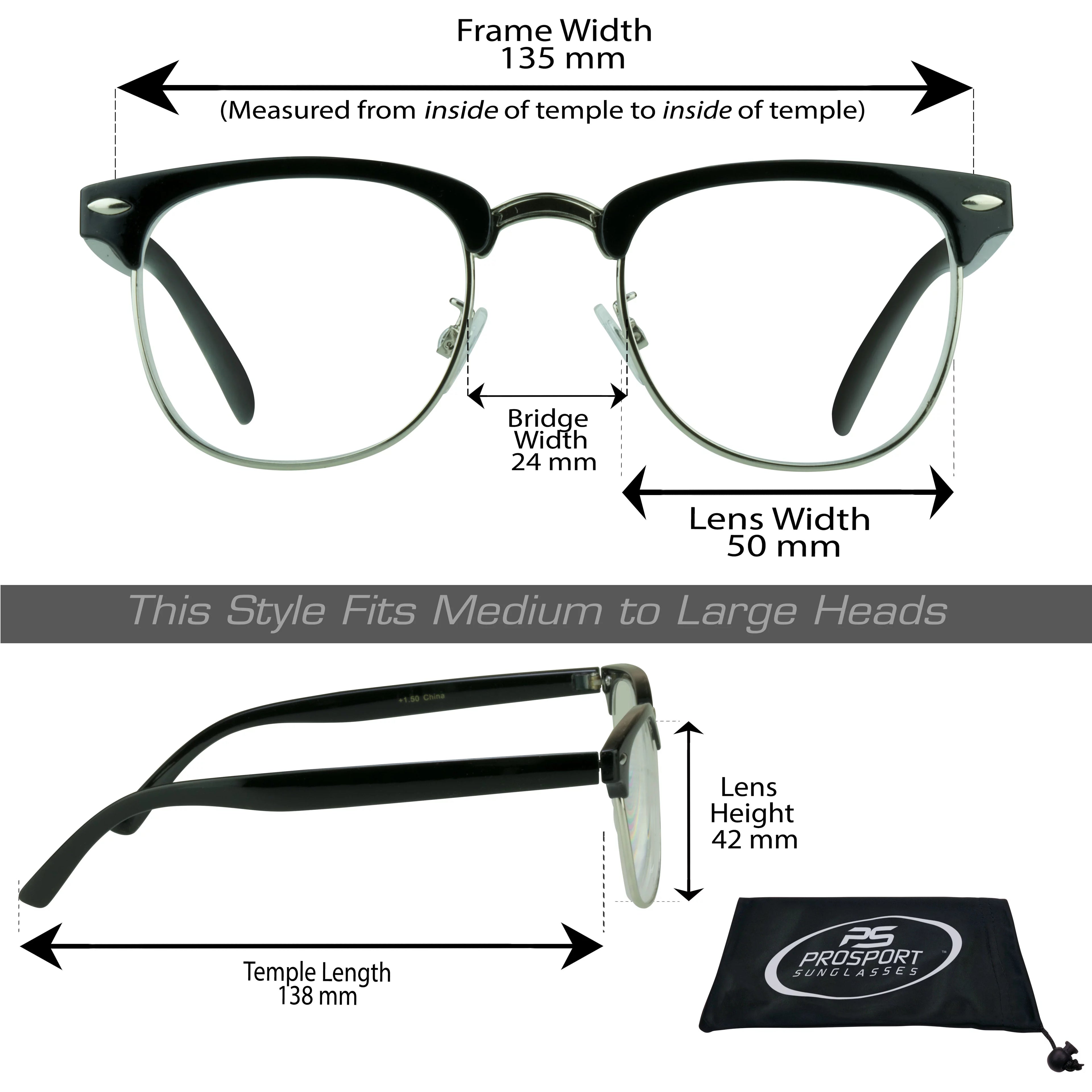 Horn Rimmed Frame Reading Glasses 2 Pairs D413