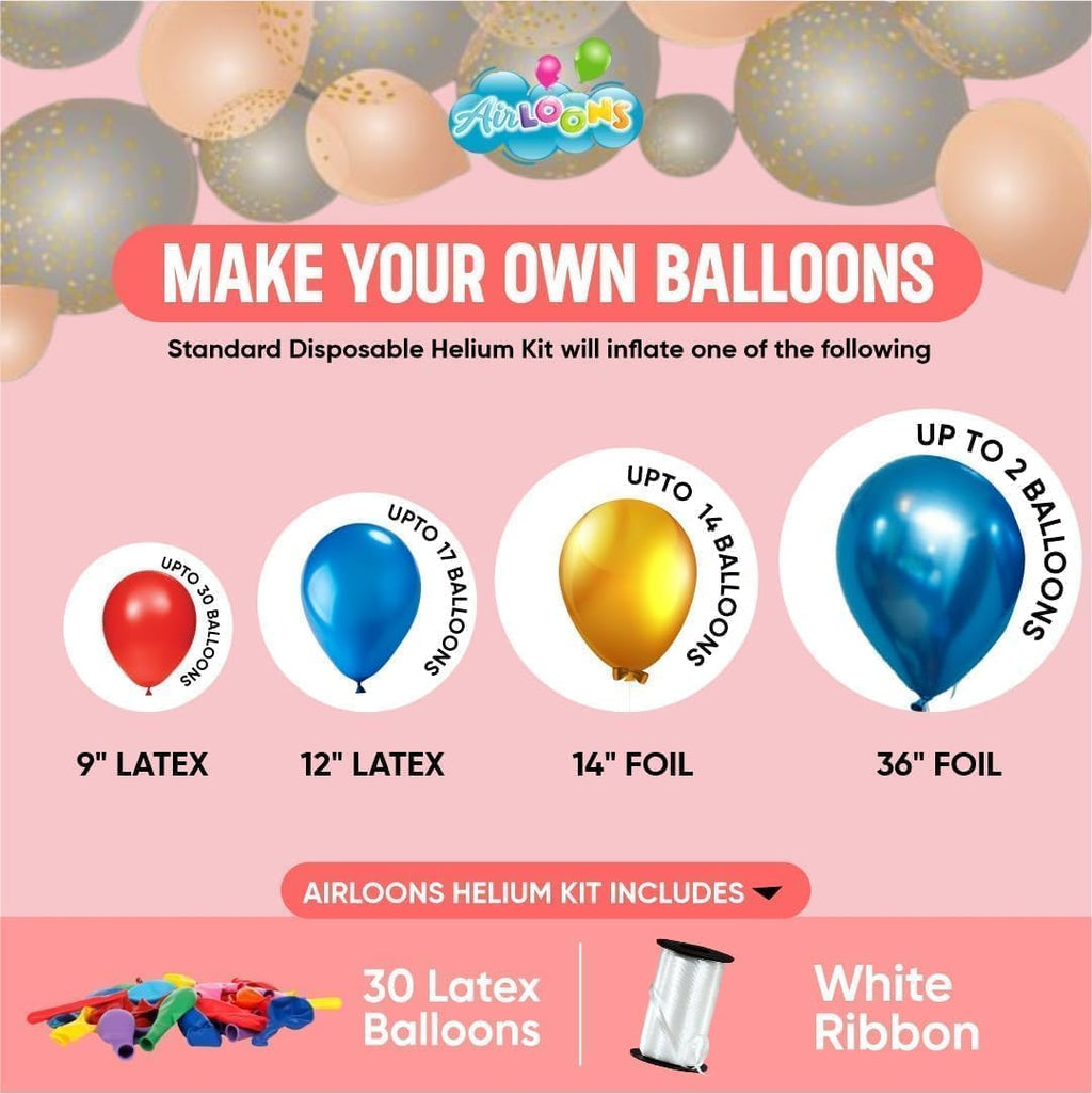 Helium Tank 7 cu. ft. Cylinder for 90 Latex Balloons C69155