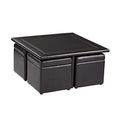 Dark Chocolate Nesting Coffee Table and Storage Ottomans Set H559