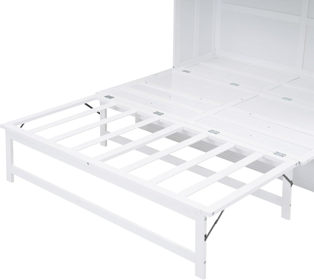 White Wood Queen Murphy Bed Y43570