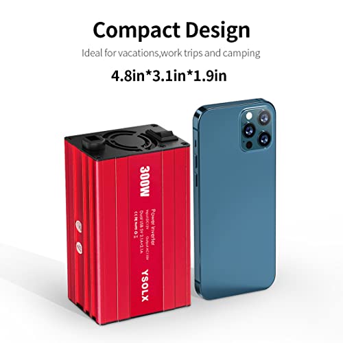 500W Power Inverter DC 12V to 110V AC Converter with 2 USB Ports and 2 AC Outlet I128618