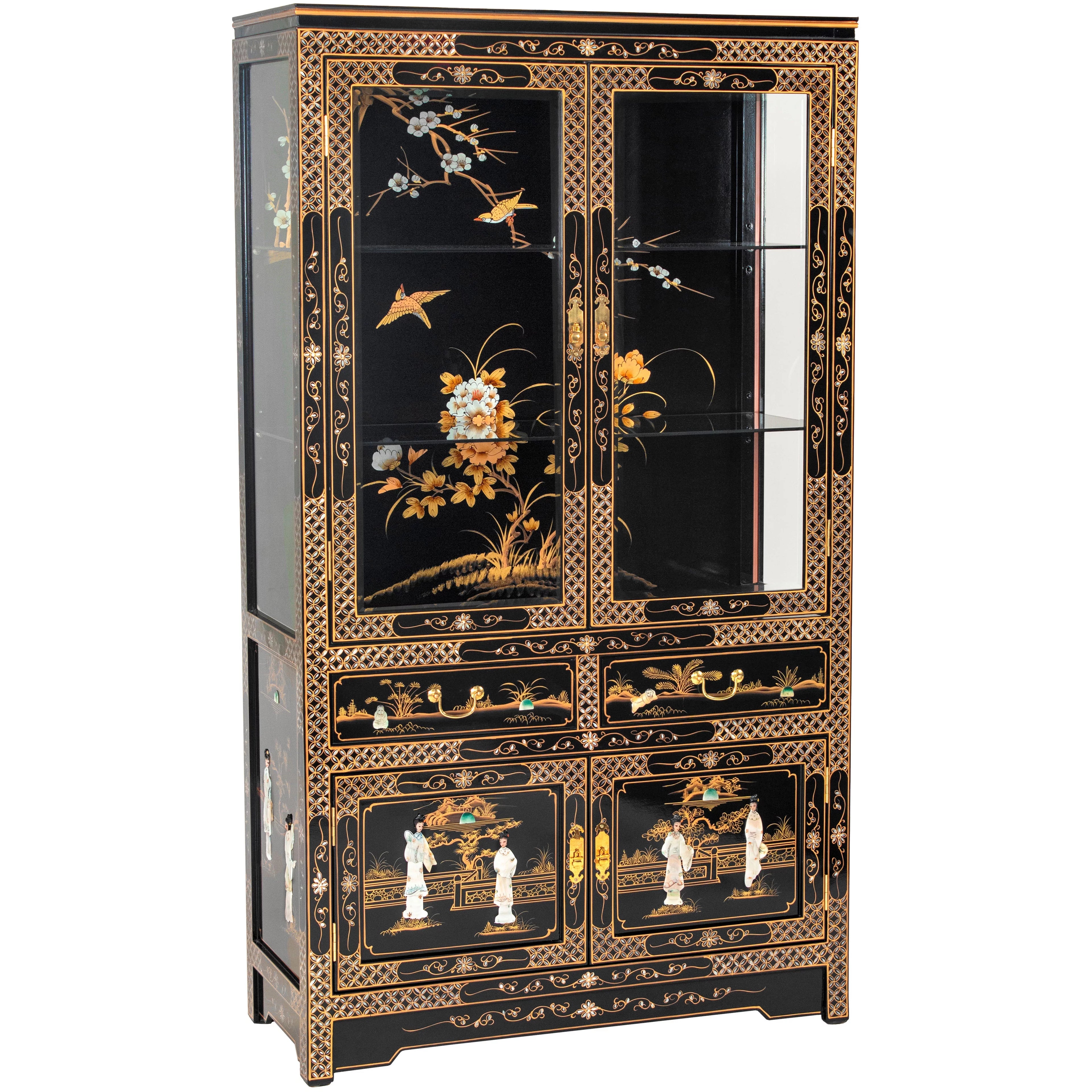 Black Lacquer China Cabinet T1320