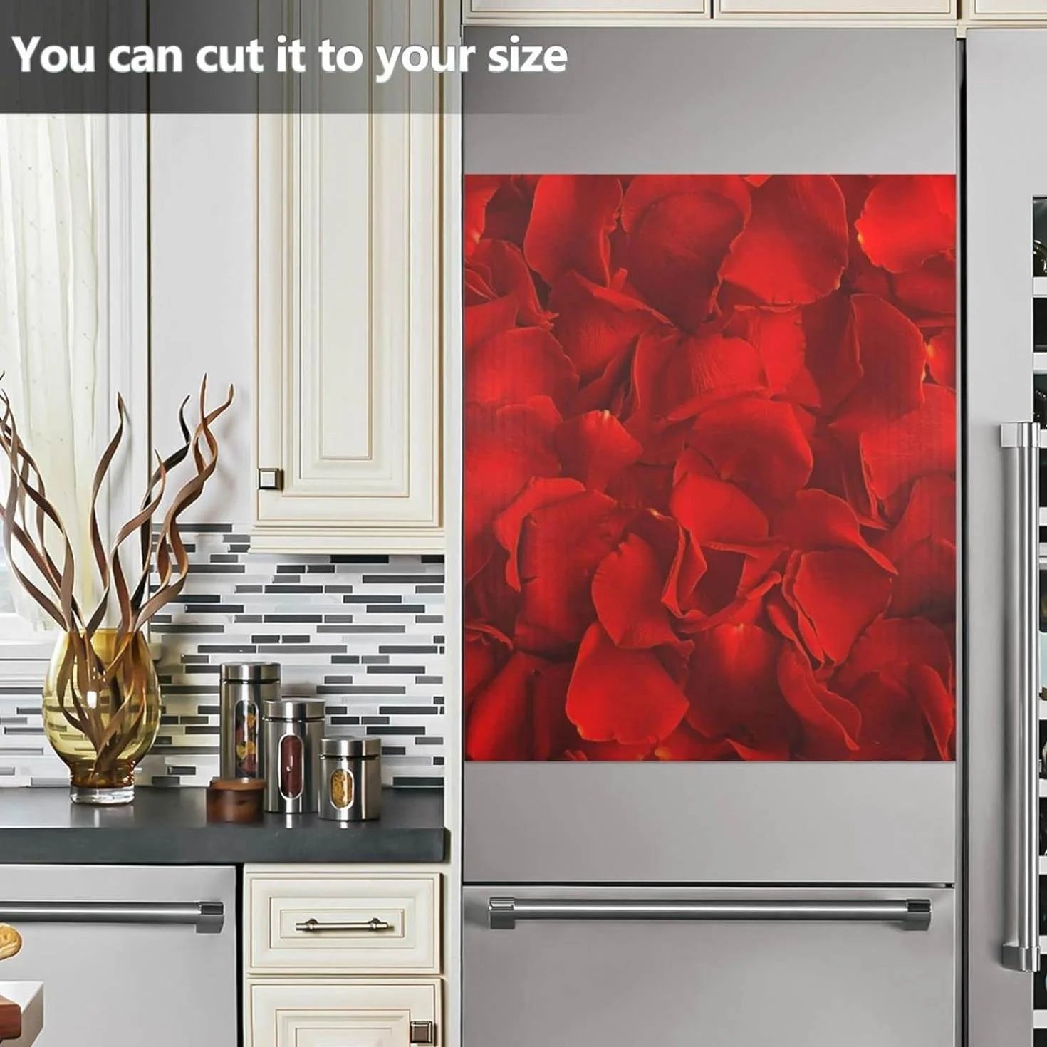 Red Rose Dishwasher Magnet Cover, 23 x 26 Inch S323