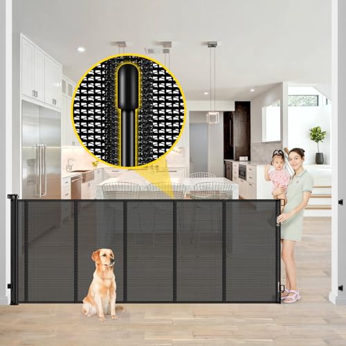 Black 42" x 80" Retractable Baby Gate T915