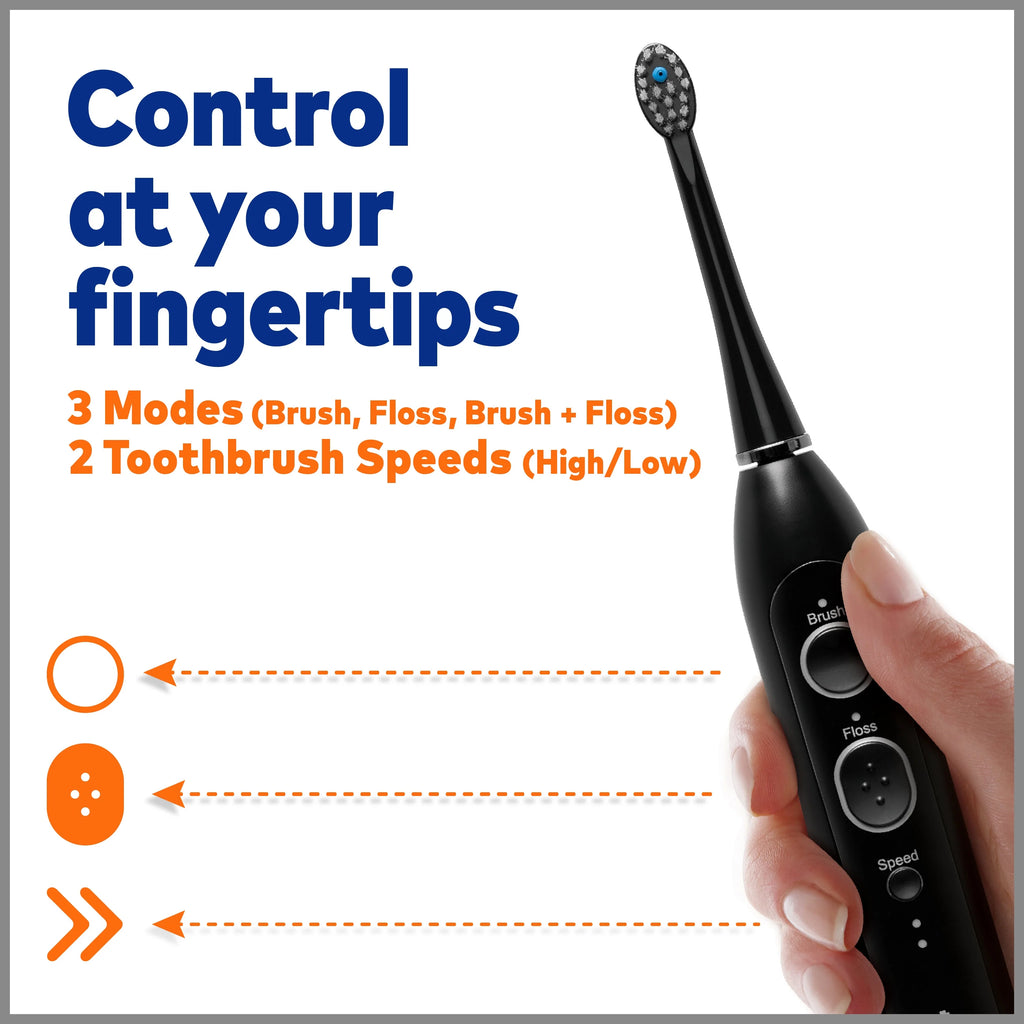 Black Electric Toothbrush and Water Flosser Combo M384