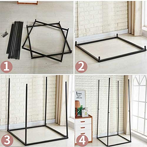Movable Changing Room with Shading Fabric Cloth and Metal Frame (Grey, 85x85x200cm) R46568