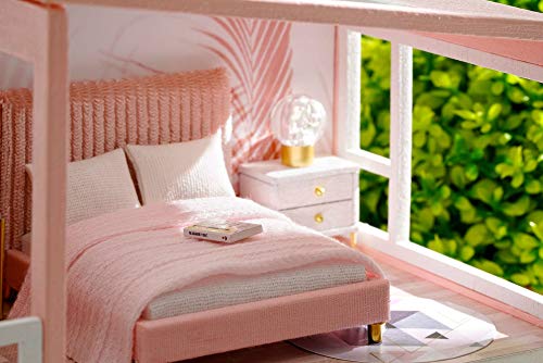 Wooden DIY Dollhouse Kit, 1:32 Scale Miniature with Furniture, Dust Proof Cover N575534
