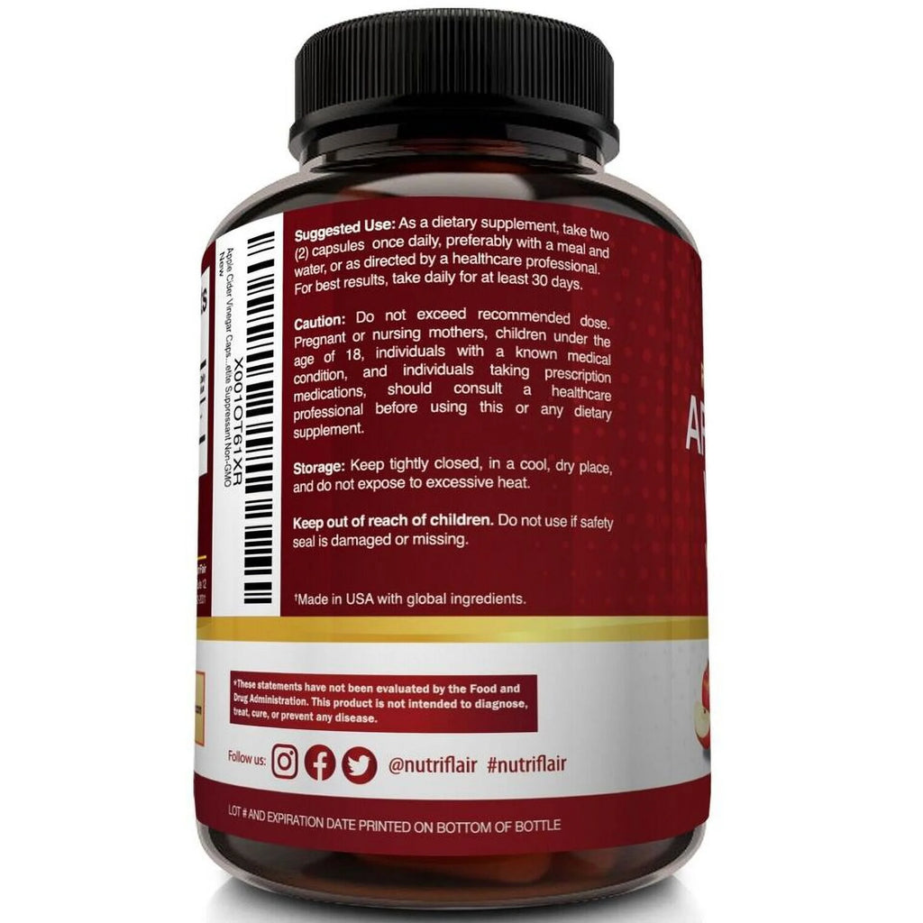 1600mg 120 Capsule Apple Cider Vinegar Capsules X482