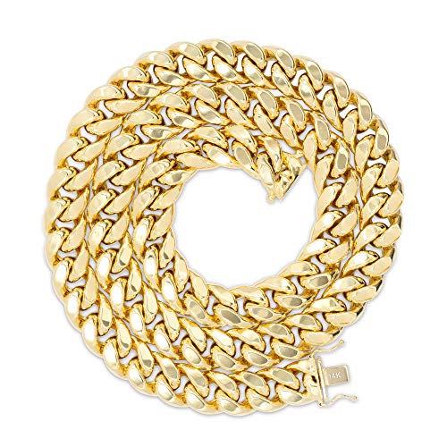 14k Yellow Gold Miami Cuban Link Chain Necklace C524