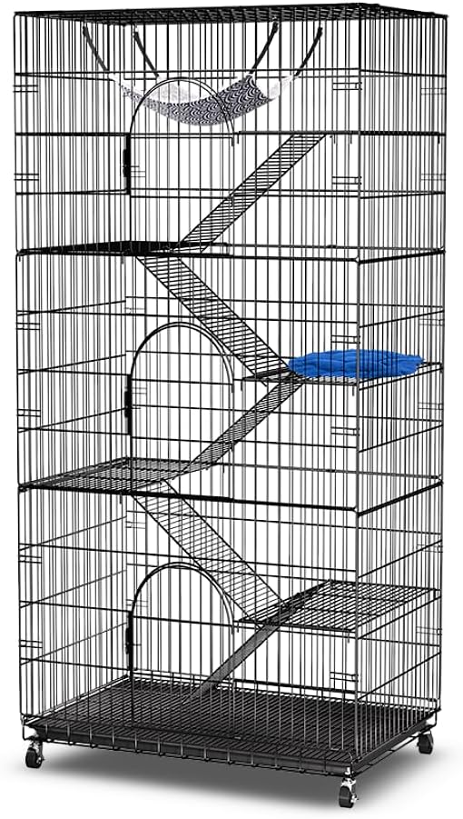 6-Tier Metal Cat Cage with 3 Doors, 36" x 22" x 72" X216