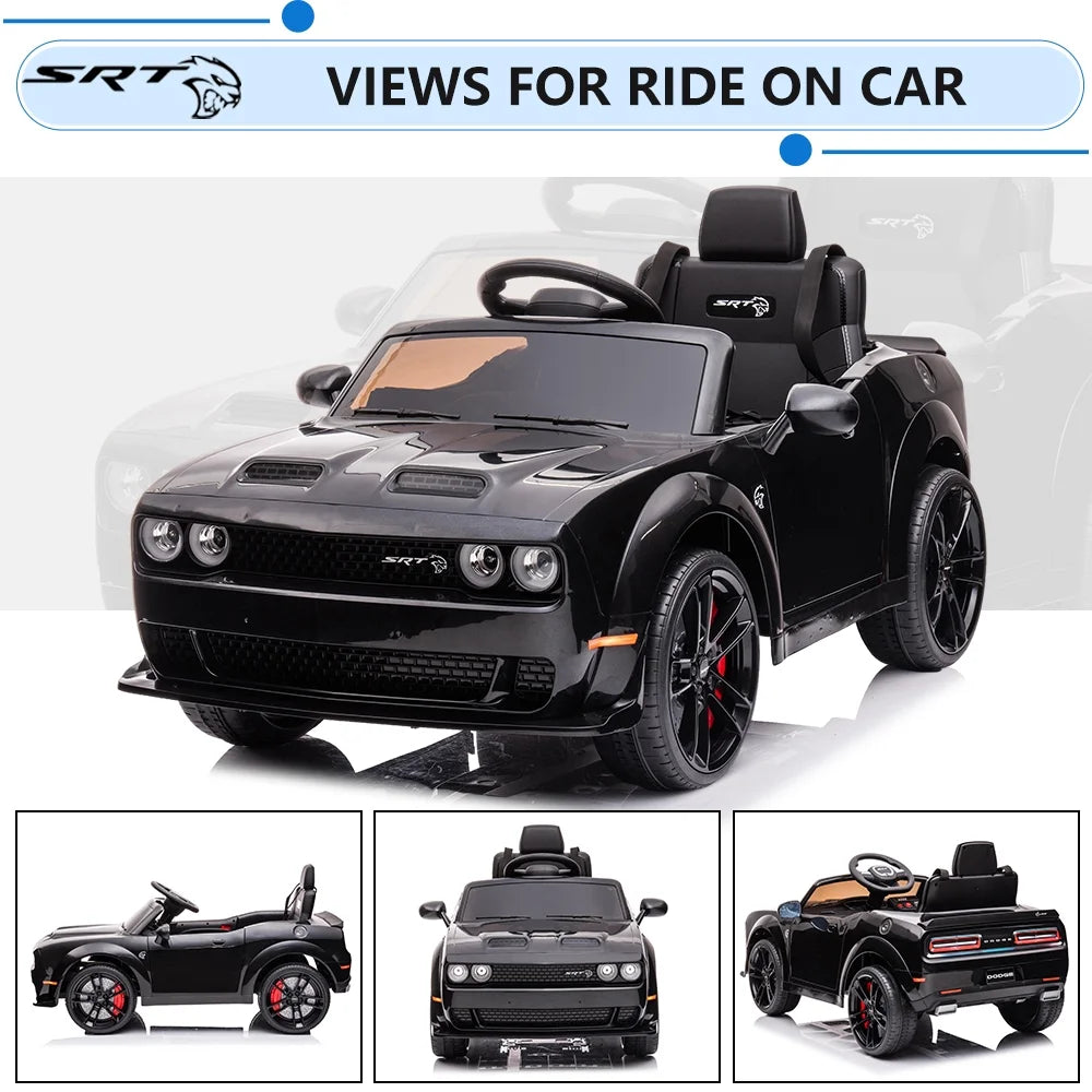 Black Licensed Dodge Challenger Battery Powered Kids Electric Car I992