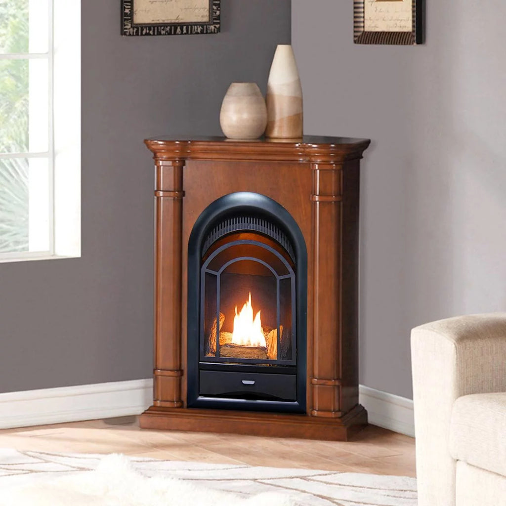 Ventless Fireplace System 10K BTU Thermostat Insert and Mantel E827